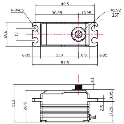 FR720 20KG - High Torque, HV, Low Profile, Programmable, Digital Racing Servo - Image 5