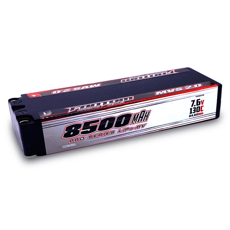 8500mAh, 130C, 7.6v, 2-Cell, MVS 2.0 PRO HV Silicon Graphene LiPo-HV