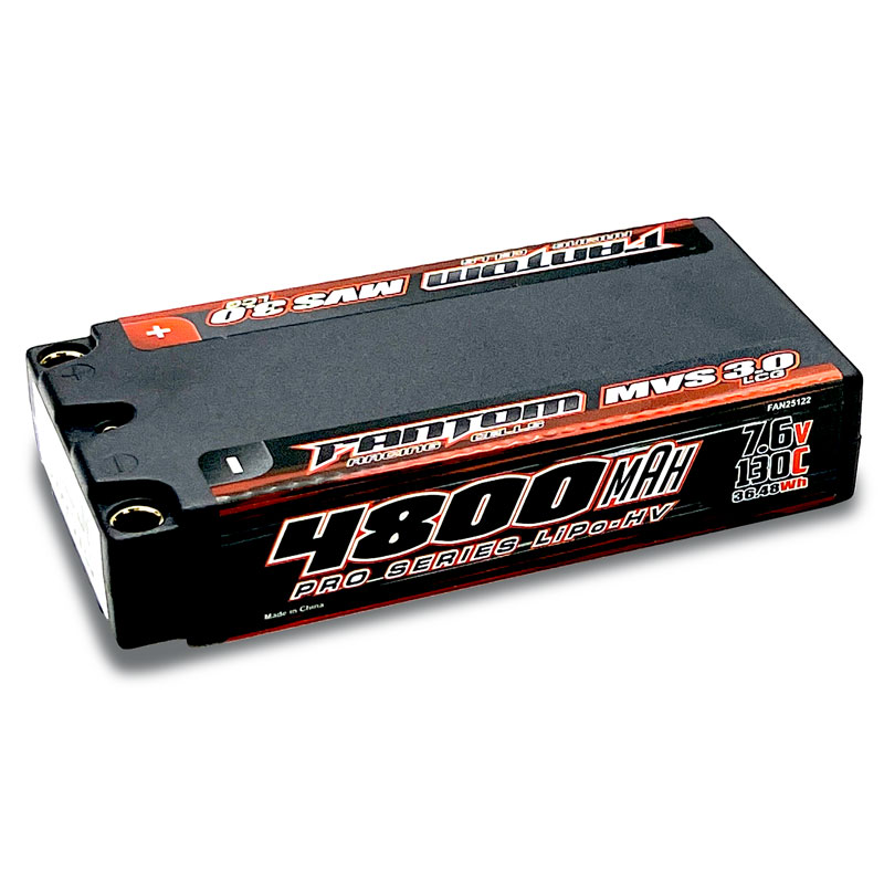 4800mAh, 130C, 7.6v, 2-Cell, LCG SHORTY, MVS 3.0 PRO HV Silicon Graphene LiPo-HV