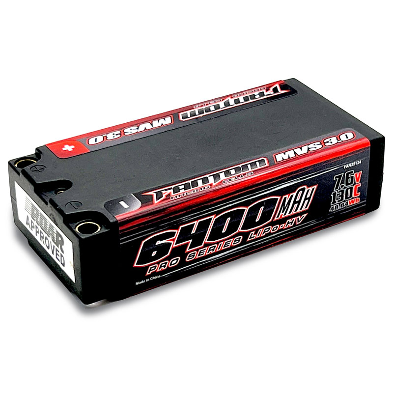 6400mAh, 130C, 7.6v, 2-Cell, SHORTY, MVS 3.0 PRO HV Silicon Graphene LiPo-HV
